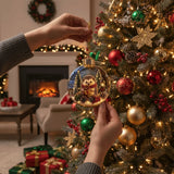 Acrylic Light-Up Christmas Ball Ornament Transparent Snowman Xmas Tree Hanging Pendant Animal Pattern Penguin