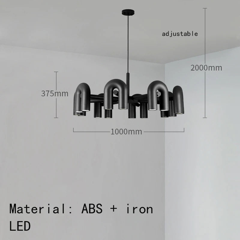 Modern Rotatable LED Pendant Lights Black Orange Gray Metal Dining Room Foyer Bedroom Lamp Fixtures Wire Adjustable