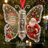 Money Storage Christmas Tree Hanging Ornament Clear Piggy Bank Christmas Decoration 2026 Cash Slot Hanging Pendant Navidad Decor