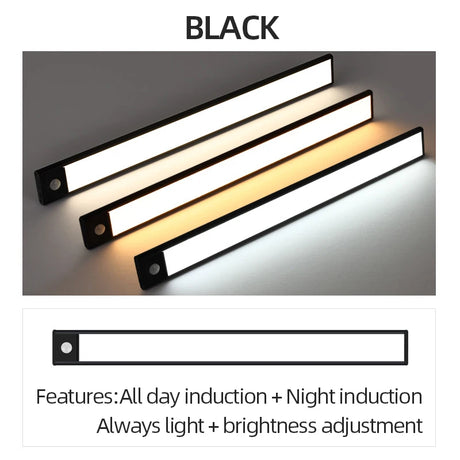 Night Light 20/30/40/60cm Ultra thin LED Light Cabinet Light Motion Sensor Wireless type-c For Kitchen bedroom Wardrobe lighting