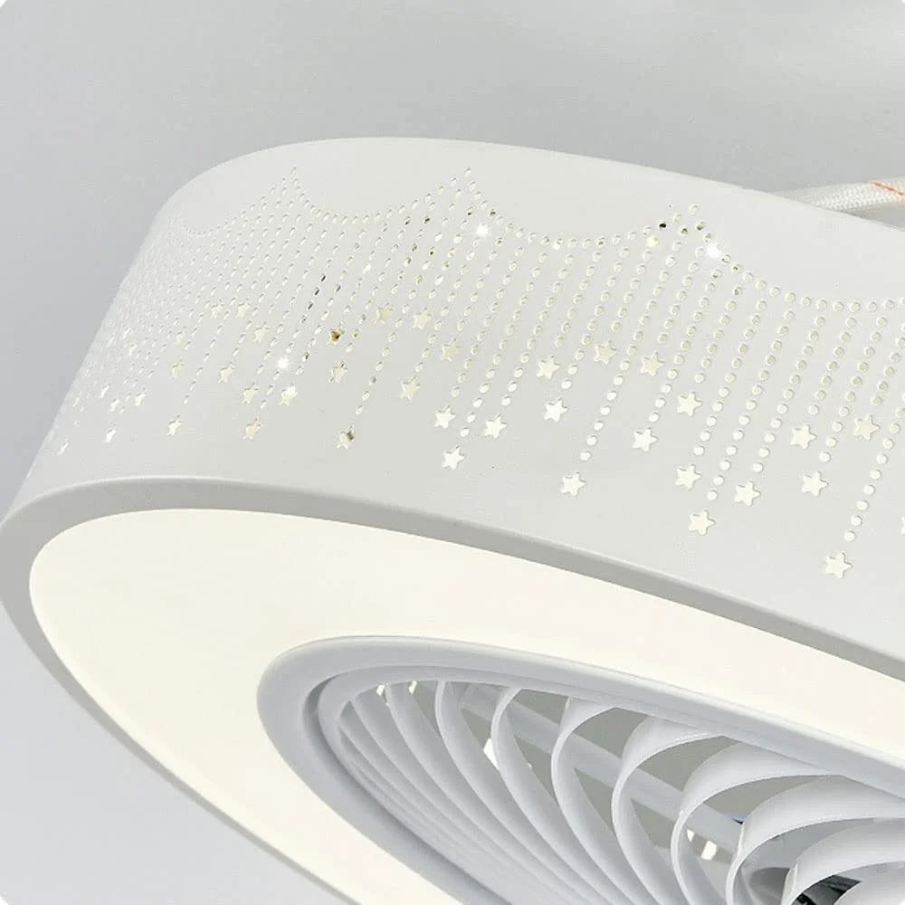 Ceiling Fan with Light, LED Dimmable Ceiling Fans with Remote Control, 3 Speeds Reversible, for Bedroom Study Room, White, 50cm