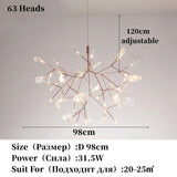 Nordic Chandelier Modern Luxury Living Room Kitchen Firefly Led Ceiling Pendant Lamp Indoor Creative Children's Room Ring Lights