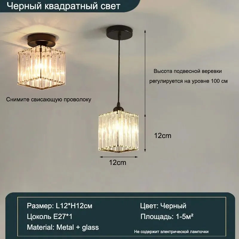 Modern crystal chandelier living room ceiling chandelier bedroom ceiling lamp hallway porch chandelier balcony foyer lighting