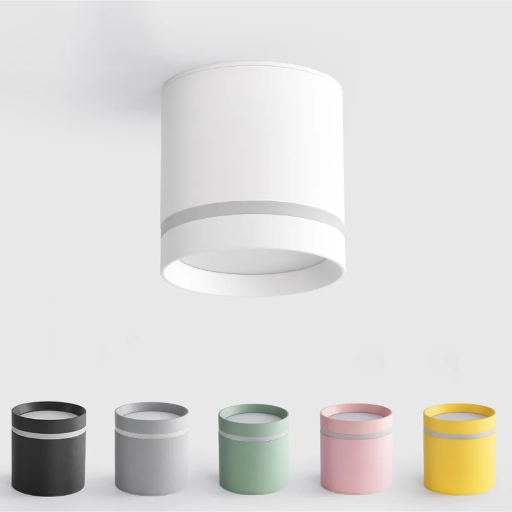 Dimmable Cylinder LED Downlights 12W 20W COB LED Ceiling Spot Lights AC220V Background Lamps Indoor Lighting Colorful Room Luz