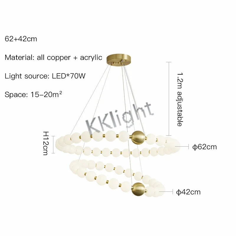 Modern All Copper LED Chandelier Ligthing Lustre Living Dining Room kitchen Art Decor Pendant Lights Indoor Hanging Lamp Fixture