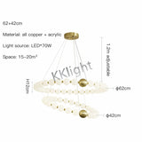Modern All Copper LED Chandelier Ligthing Lustre Living Dining Room kitchen Art Decor Pendant Lights Indoor Hanging Lamp Fixture