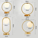 Modern LED Table Lamps Brass Galss Lights Bedside Reading Desk Lamp Fixture Bedroom Hotel Home Decor Round Ring Desk Lights