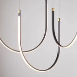 Minimalist Line Restaurant Chandelier Nordic Designer Creative Belt Art Villa Living Room Staircase Pendant Lights Home Decor