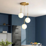 Nordic White Glass Ball LED Pendant Lamp Dining Room Chandeliers Decoration Maison  Applicable To Hall Bed Room Lighting