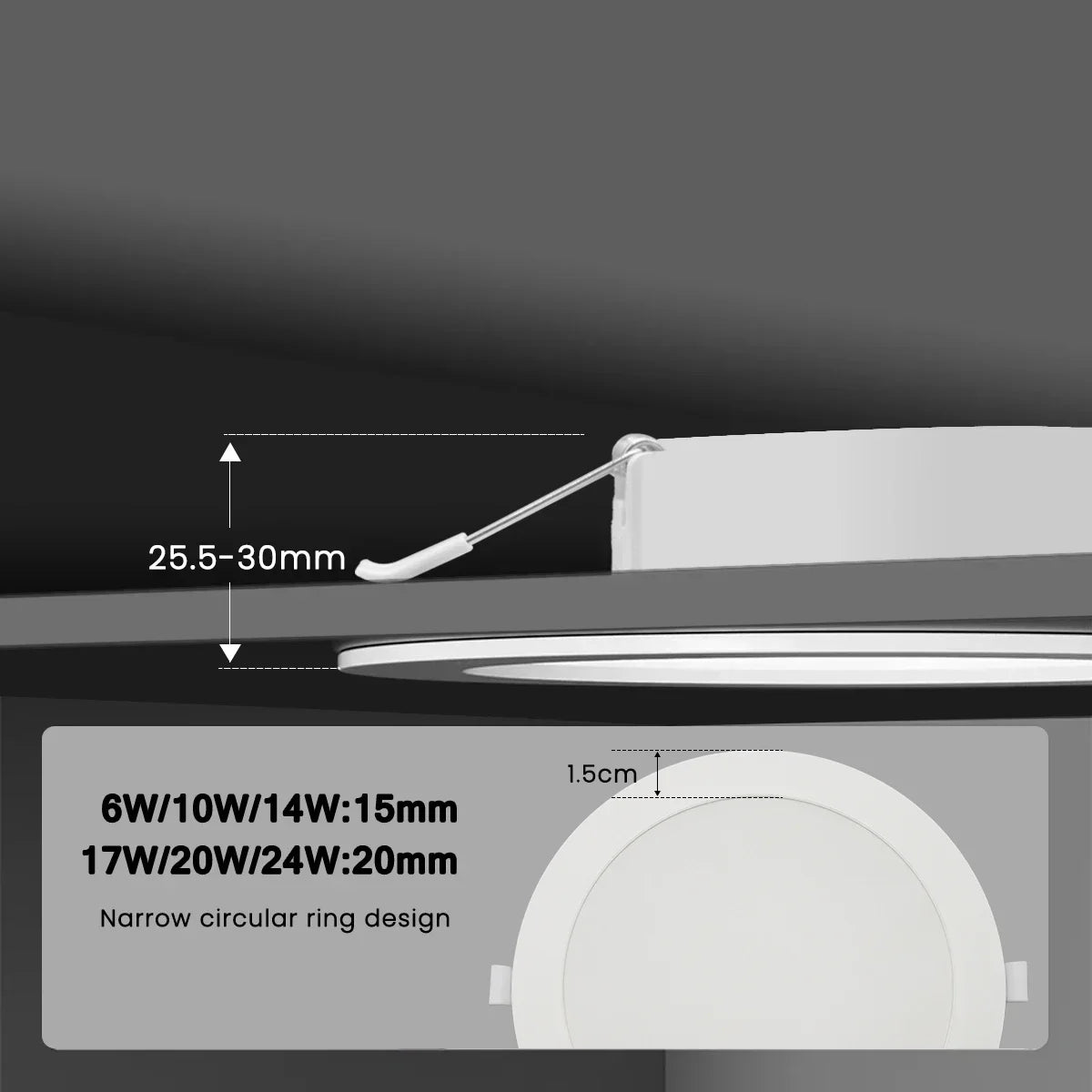 1-10PCS Recessed Round LED Downlight - 120V 220V Dual-Voltage Slim Panel Light