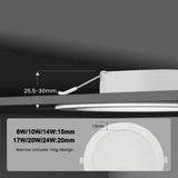 1-10PCS Recessed Round LED Downlight - 120V 220V Dual-Voltage Slim Panel Light
