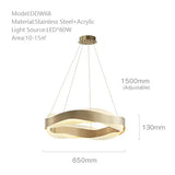2025 Modern Luxury LED Pendent Lamp For Living Room Bedroom Dining Room Kitchen Hanging Light Round Ring Art Chandelier Lighting