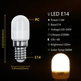 1–10 Pack E14 220V Mini LED Refrigerator & Cabinet Light Bulbs - Compact Night Light Spotlights