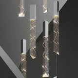 Modern Loft LED Chandelier K9 Crystal Chrome Duplex Stair Chandelier Living Room Hotel Ceiling Hanging Light Luxury Pendant Lamp