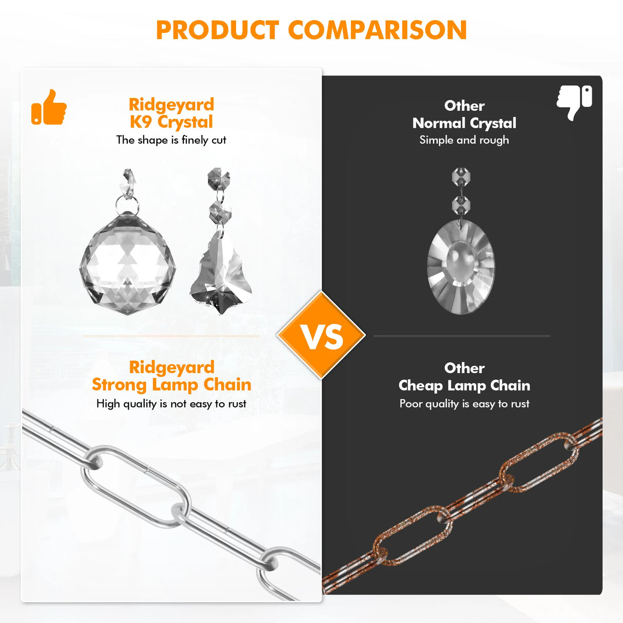10Arms K9 Crystal Chandelier Adjustable Chain Ceiling Pendant Lamp Modern Lighting For Living Room Bedroom Hall Home Decor
