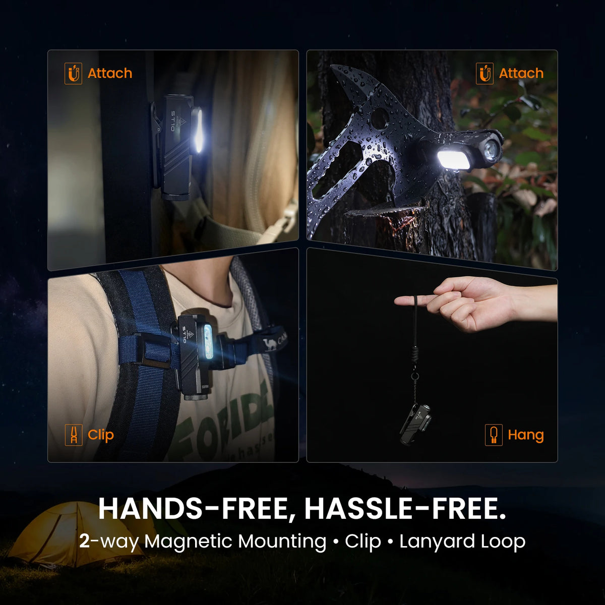 ST10 1000lm EDC Flashlight (660nm Red Light & Dual Switch) - USB-C 14500 Rechargeable Mini Torch with Magnetic Tailcap & Two-Way Pocket Clip