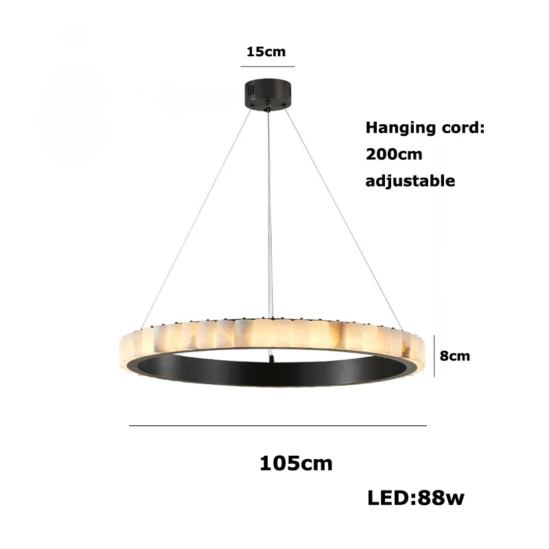 LED Luxury Marble Golden Black Lustre Hanging Lamp Chandelier Lighting Suspension Luminaire Lampen For Living Room