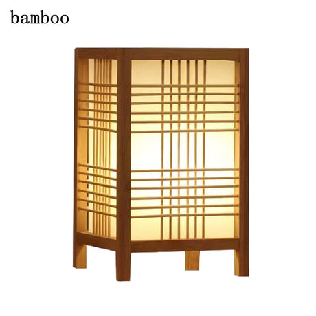 Bamboo Woven Products Simple Bedroom Study Table Lamp Bedside Table Lamp Bamboo art Warm Decoration Desktop Japanese Table Lamp