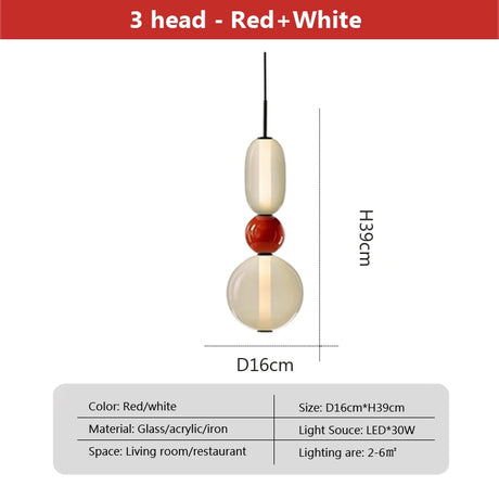 Nordic Creative Designer Art Style Colored Glass LED Pendent Lamp Restaurant Cafe's Exhibition Hall Home Decoration Light Fixture