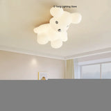 Nordic White Bear Lamp Children's Room LED Ceiling Lamps Minimalist Creative Boy Girl Bedroom Youth Room Decor Lights