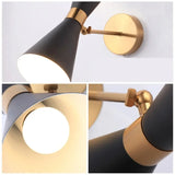 Nordic Minimalist Gold & Black Wall Sconce Lamp - Modern LED Lighting Fixture for Bedroom Bedside, Bathroom, Hallway Aisle & Hotel Decor