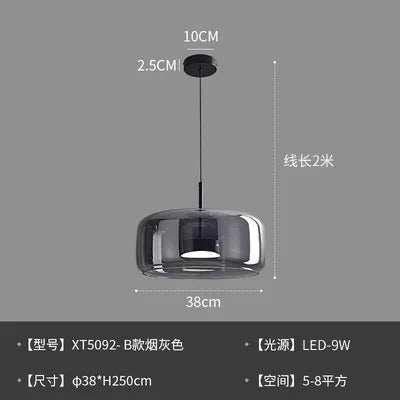 Zhongshan glass lighting fixtures Nordic modern minimalist  bar counter restaurant chandelier living room art designer iron