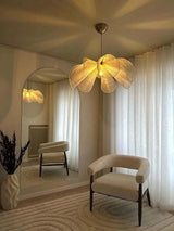 2026 Wabi Sabi Fabric Pendant Light - French Creamy LED Flower Chandelier