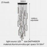 Minimalist Staircase Chandelier Nordic Modern LED Pendant Light Ceiling Lamp Hanging light For Living Room Restaurant Villa Loft