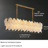 Luxury Glass Chandelier with Pearl Accents - Modern Ceiling Pendant Light Fixture for Living Room, Dining Room & Bedroom
