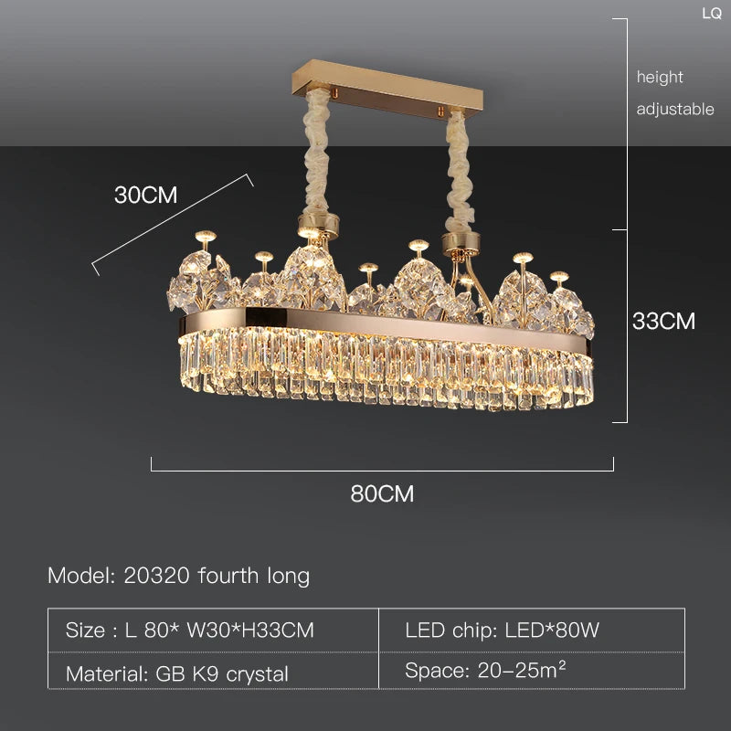 Building Home Atmosphere Living Room Postmodern Light Luxury Double-Layer Crystal Chandelier Villa Building Duplex Pendant Light