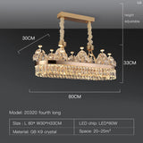 Building Home Atmosphere Living Room Postmodern Light Luxury Double-Layer Crystal Chandelier Villa Building Duplex Pendant Light