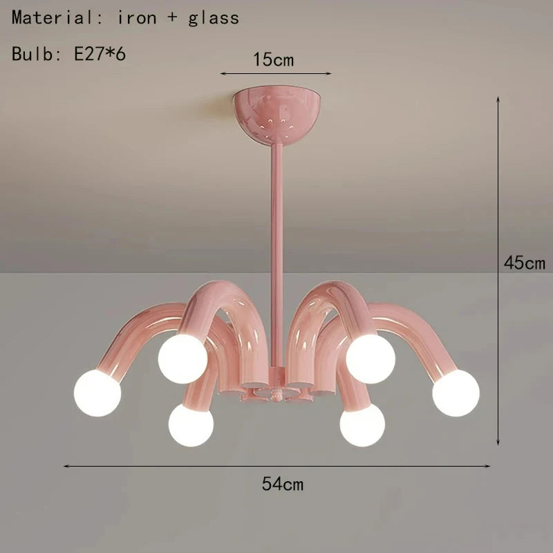 Modern Metal E27 Pendant Light in Black, Beige, Blue & Pink - Art Deco Ceiling Hanging Lamp Fixture for Parlor, Bedroom & Dining Room