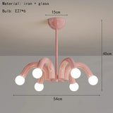 Modern Metal E27 Pendant Light in Black, Beige, Blue & Pink - Art Deco Ceiling Hanging Lamp Fixture for Parlor, Bedroom & Dining Room