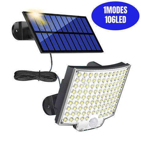 106/318LED Super Bright Outdoor Solar Lamp Waterproof 3 Modes Motion Sensor Human Induction Solar Garden Light Yard Garage Light