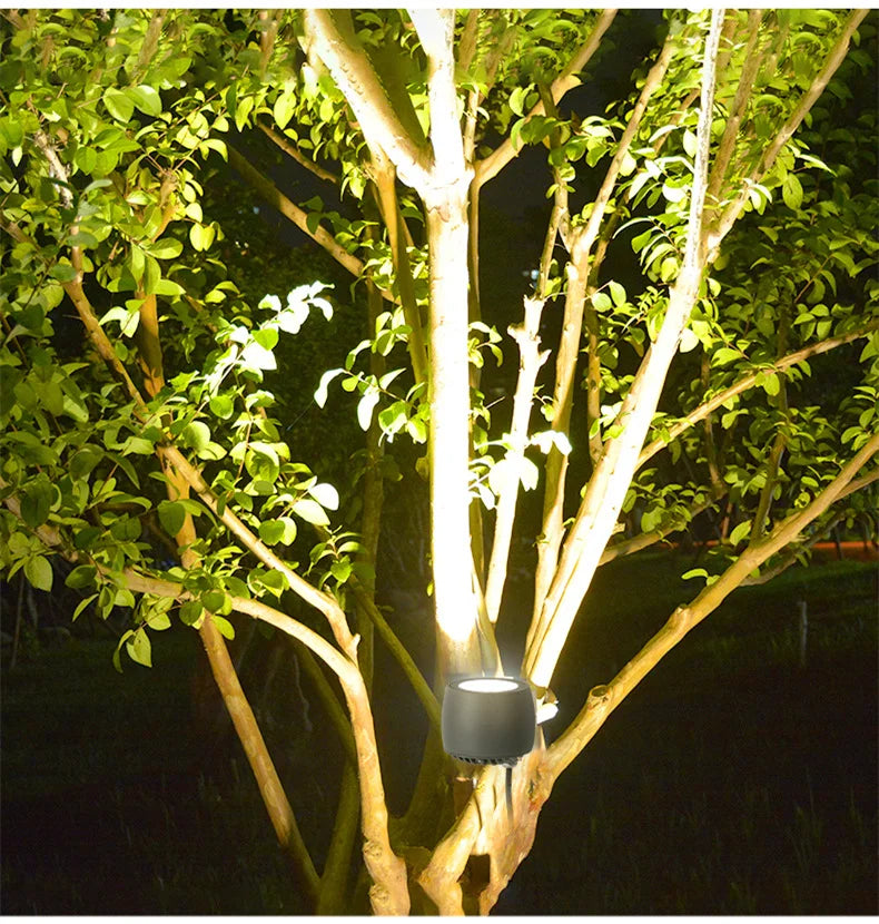 IP68 COB Tree 10W 20W 30W  Light Garden Landscape Holding Column Light Free Adjustable Floodlight Gazebo Patio Lights
