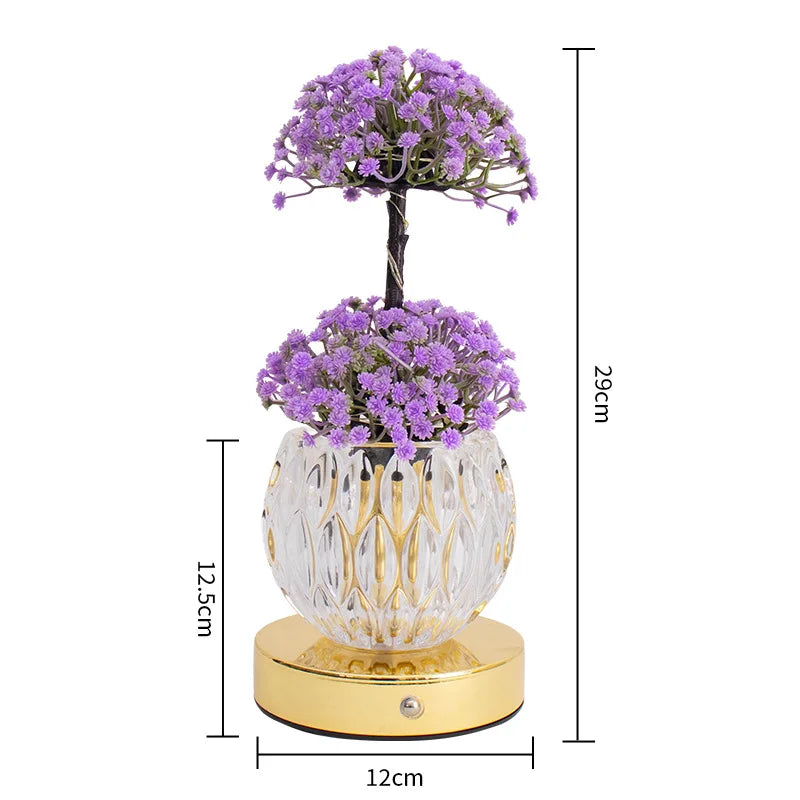 LED Night Light USB Rechargeable Desk Decor Lamp Simulation Bouquet Table Lamp Bedroom Bedside Atmosphere Light Ornaments