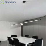 Modern Simplicity Long Linear LED Pendant Lights Strip Hanging Indoor Lamps for Office Table Kitchen  Home Decoration Chandelier