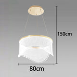 Medieval Bauhaus Luxury Fiberglass Paper Scarf Shape Wedge LED Pendant Light Lustre Lamps for Living Room Decoration Chandeliers
