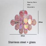 Modern Murano Glass Disc Chandelier Metal Gold Silver Dimmable Ceilings Lustre for Restaurant Hotel Bedroom
