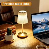 Cordless LED Table Lamp Fabric Desk Lamp Rechargeable Night Light for Bar Dining Room Restaurant Atmosphere Decor Lamp