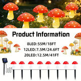 8/12/20 LED Solar Mushroom Stake Lights 8 Lighting Modes Outdoor Garden Path Lawn Decor for Easter Party Ambience