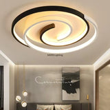 Modern LED Ceiling Lamp Simple Black White Bedroom Light Creative Energy Saving Eye Care Room Lighting Fixture Minimalist Design