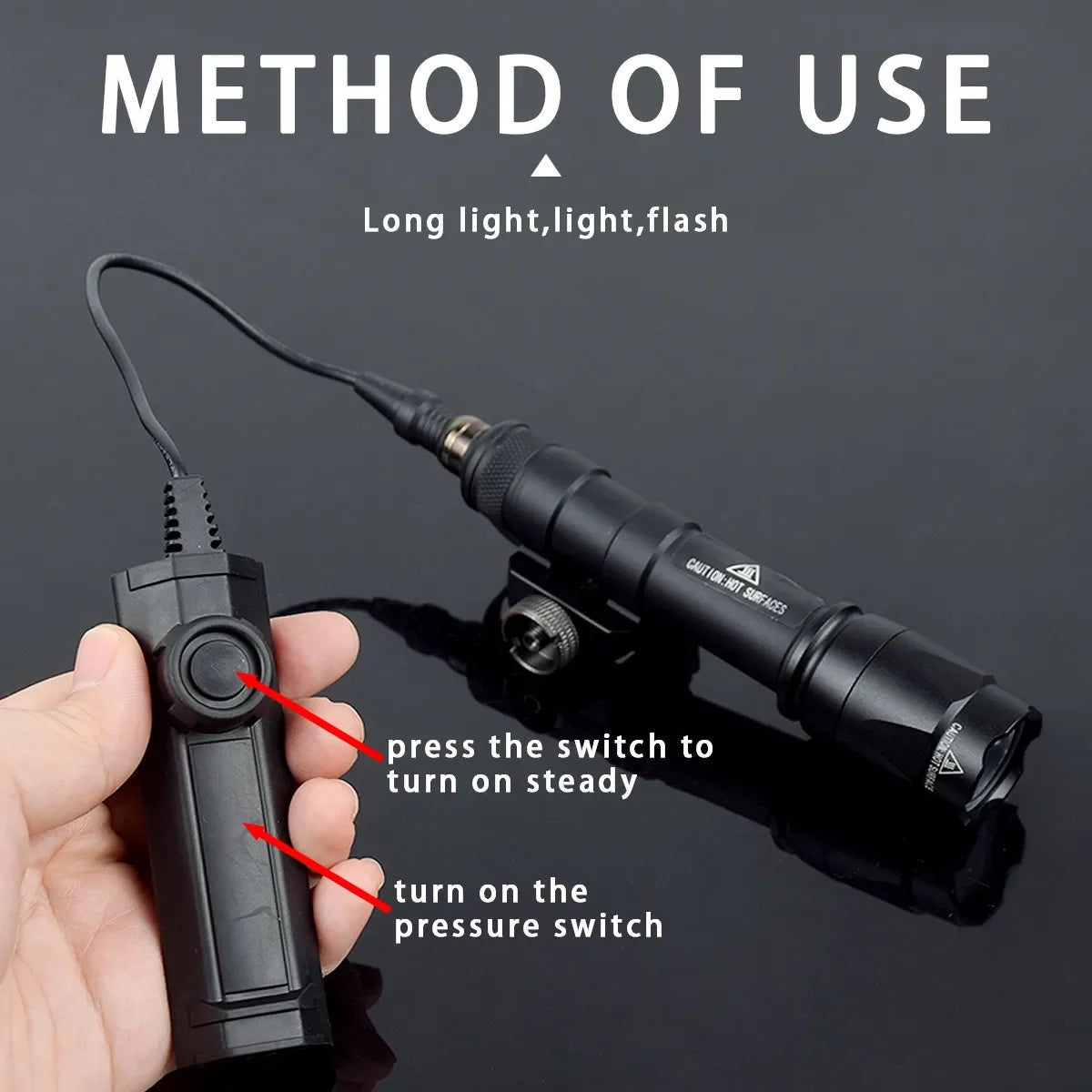 Tactical M600 / M300 LED Scout Light with Dual Pressure Switch for 20mm Rail