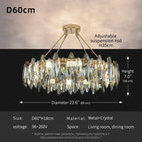 Luxury Crystal Chandelier Living Room High Ceiling Pendant Light Dining Room Hanging Lighting Fixtures Lustre