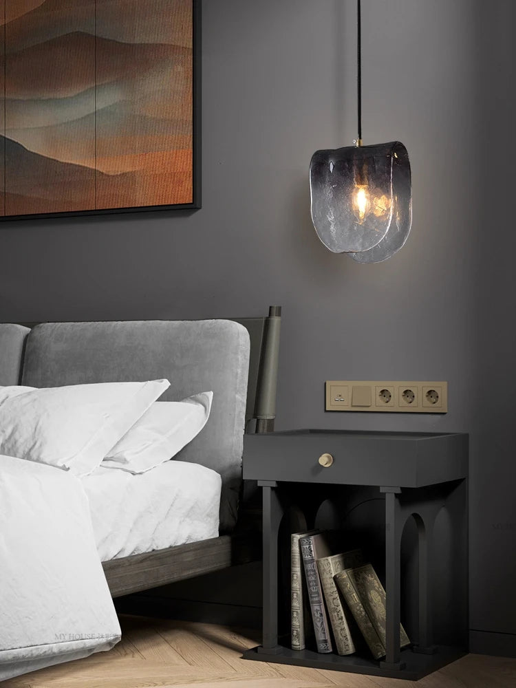 Postmodern Minimalist Designer Copper Glass Pendant Light for Living Room Decoration Bedroom Bedside Lamp Restaurant Bar Studio