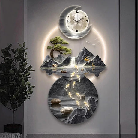 Art Mural Wall Clocks Luxury Interior Aesthetic Creative Wall Watch Minimalist Bedrooms American Relog De Pared Wall Decors