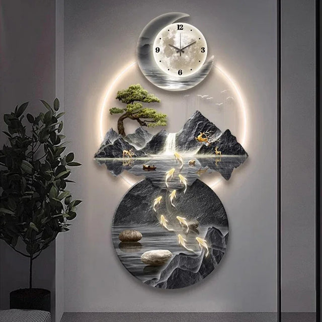 Art Mural Wall Clocks Luxury Interior Aesthetic Creative Wall Watch Minimalist Bedrooms American Relog De Pared Wall Decors