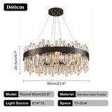 Italian Design Luxury Crystal Chandelier Light (E14) - Customizable Hanging Pendant Lamp Fixture for Living Room & Dining Room