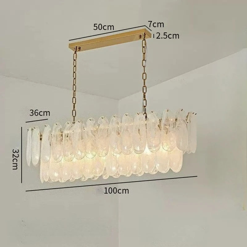 Luxury Modern Glass Chandelier Light - Decorative Ceiling Pendant Lamp Fixture for Living Room, Bedroom, Dining Room & Restaurant