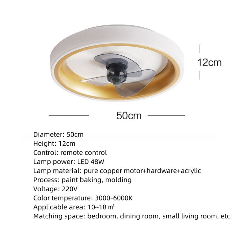 Ceiling Fan With Light And Remote Control Fanstira LED Lamp Small Decorative Fans Cooler Decoration For Bedroom Home Appliance